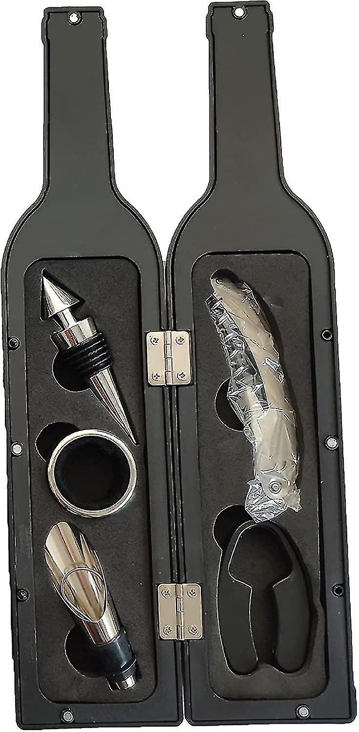 Korkenzieher, Weinaccessoire-set, Weinzubehör, Weinset, Flaschenöffner Mit Verschluss, Ausgießer, Tropfring, Folienschneider, Geschenk Für Die Familie
