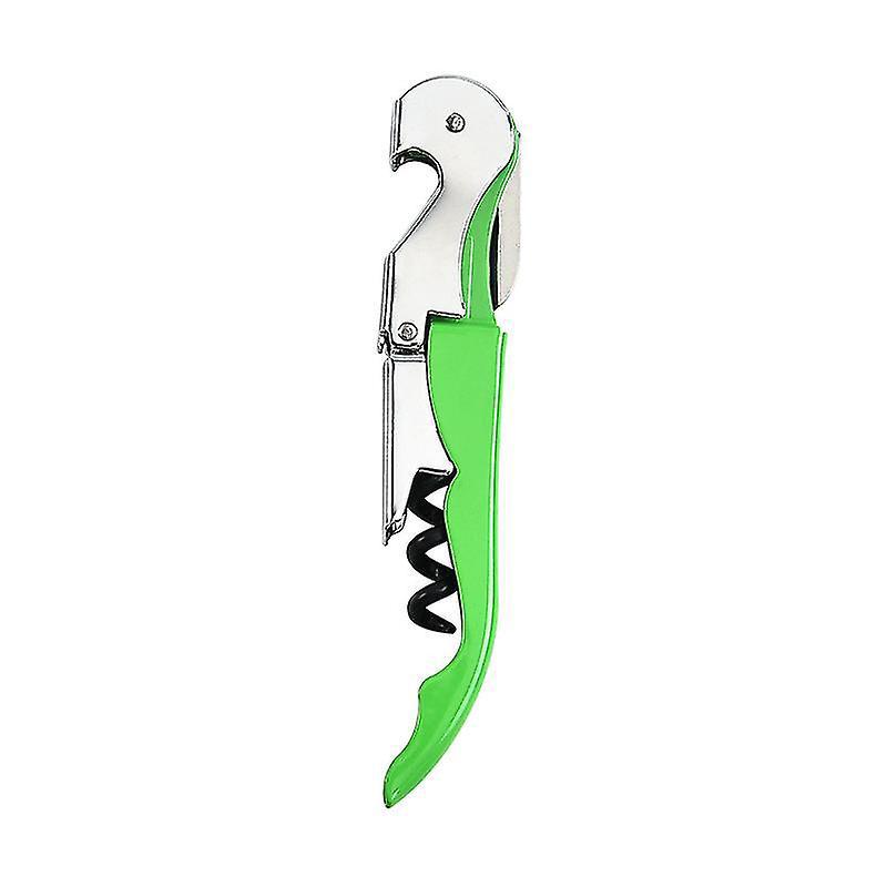3-in-1-korkenzieher Und Flaschenöffner Aus Edelstahl Mit Folienschneider – Grüner, Doppelt Klappbarer Korkenzieher