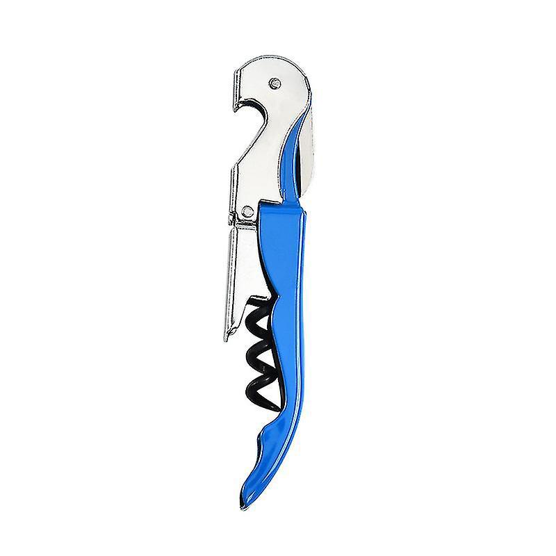 3-in-1-korkenzieher Und Flaschenöffner Aus Edelstahl Mit Folienschneider – Blauer Doppelgelenk-korkenzieher