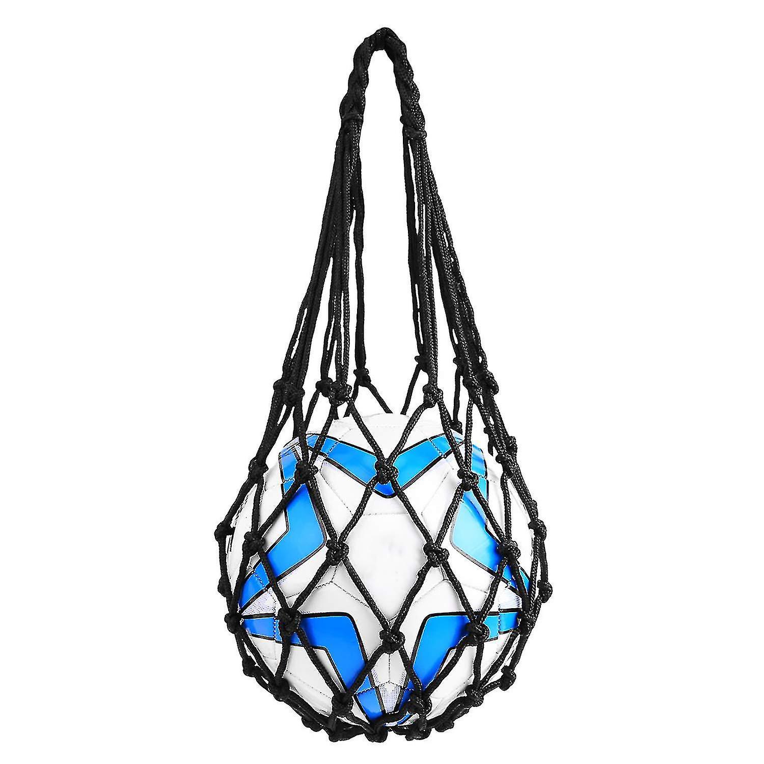 Balltasche Aus Netzgewebe Mit Einem Fach Für Fußball, Basketball, Volleyball Und Fußball, Mit Schultergurt – Schwarz