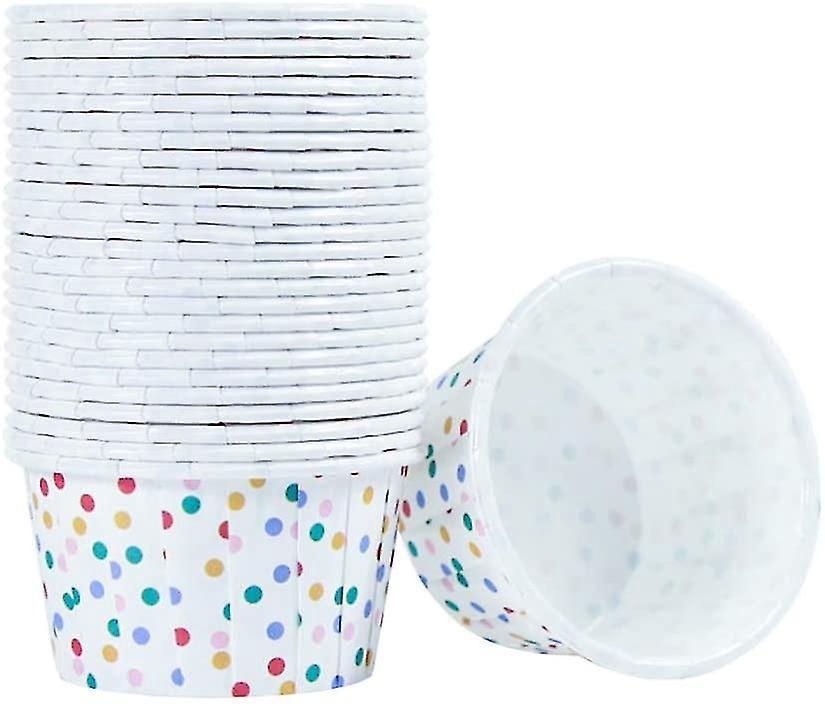 100 Papierbecher Für Eiscreme, Joghurt Und Desserts, Eisbecher Mit Punkten