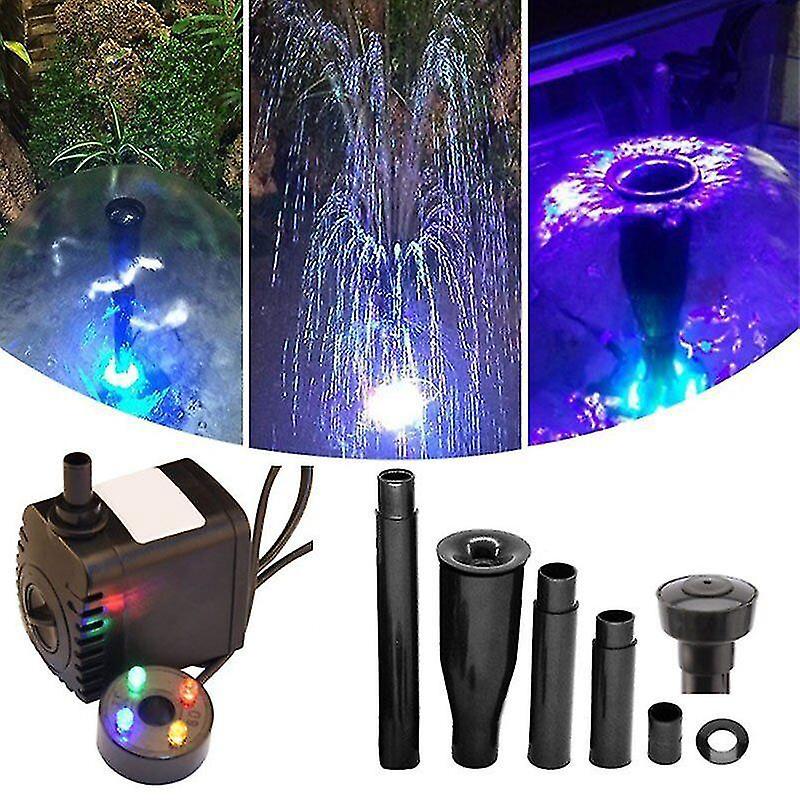 Elektrische Wasserpumpe Mit 600 L/h Förderleistung Und 4 Leds Für Kleine Außenbrunnen, Gärten Oder Fischteiche (eu-stecker).