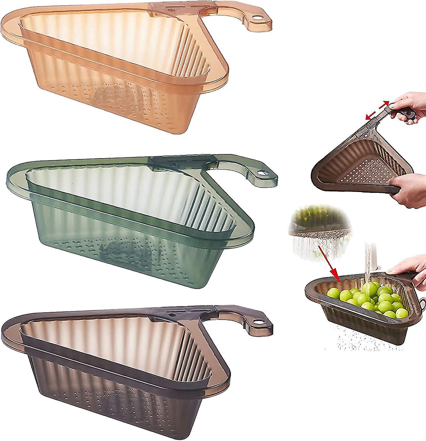 Set Mit 3 Hängenden Abtropfkörben Von Swan Für Die Küchenspüle, Kompatibel Mit Allen Armaturen.