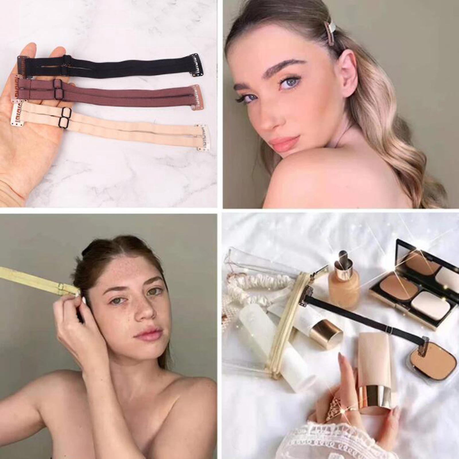 Unsichtbare, Dehnbare Nylon-liftingstreifen Mit Clips Für Gesicht, Augen Und Augenbrauen (damen) – Beige