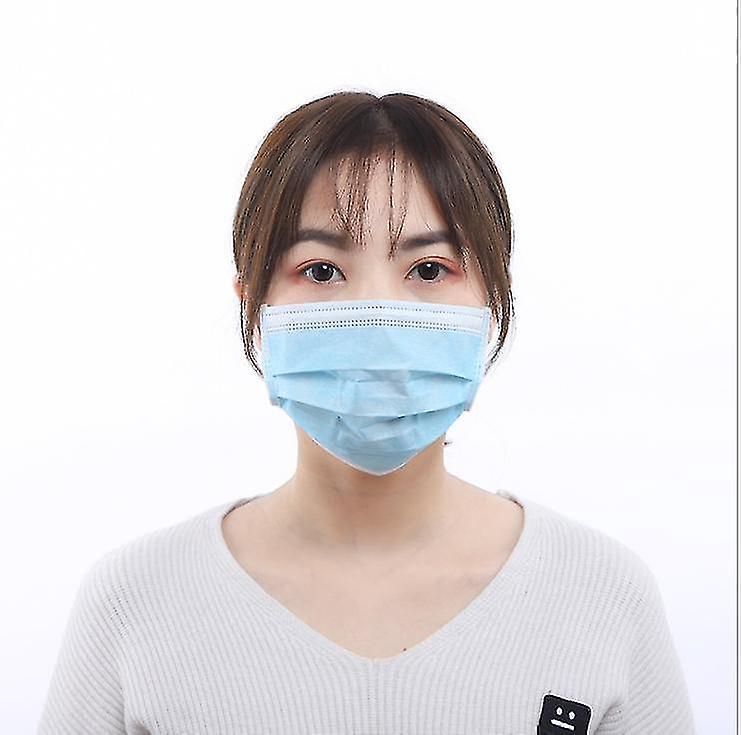 Schwarze Einweg-gesichtsmasken, 3-lagig, Mit Filter Und Ohrschlaufen (50 Stück) In Blau