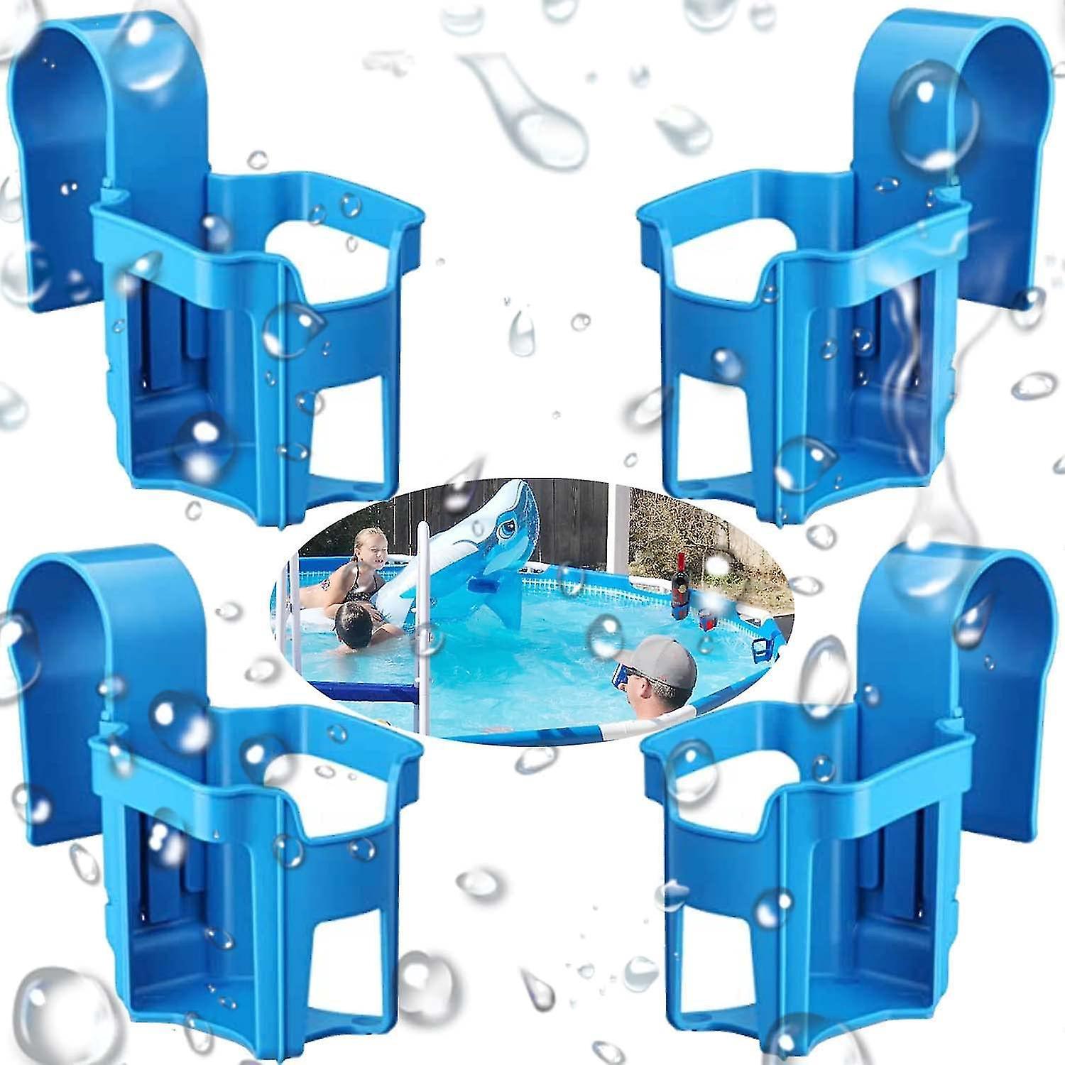 Pool-becherhalter: 4-teiliges Set Multifunktionaler Accessoires, Bestehend Aus Einem Halter Für Den Poolbereich, Einem Aufbewahrungskorb Und Einem Abnehmbaren Becherhalter. Ideal Für Sommerpartys, Den