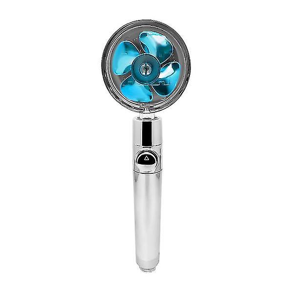 Turbogeladener Handbrausekopf, Propeller-duschkopf, Hoher Druck, Wassersparend, Blau