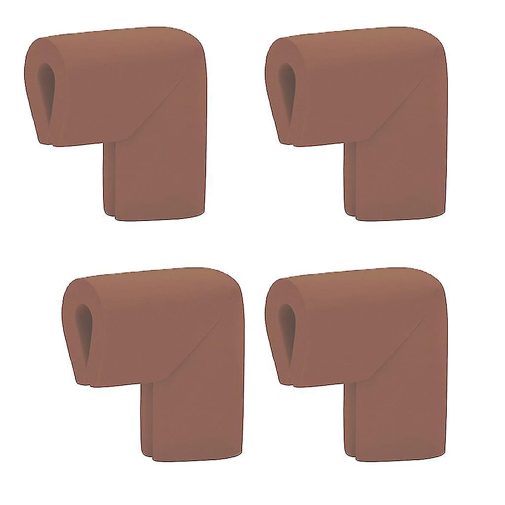 Set Mit 4 Weichen, Stoßdämpfenden Eckenschützern Aus Gummi Für Kindersicherheit – Braun