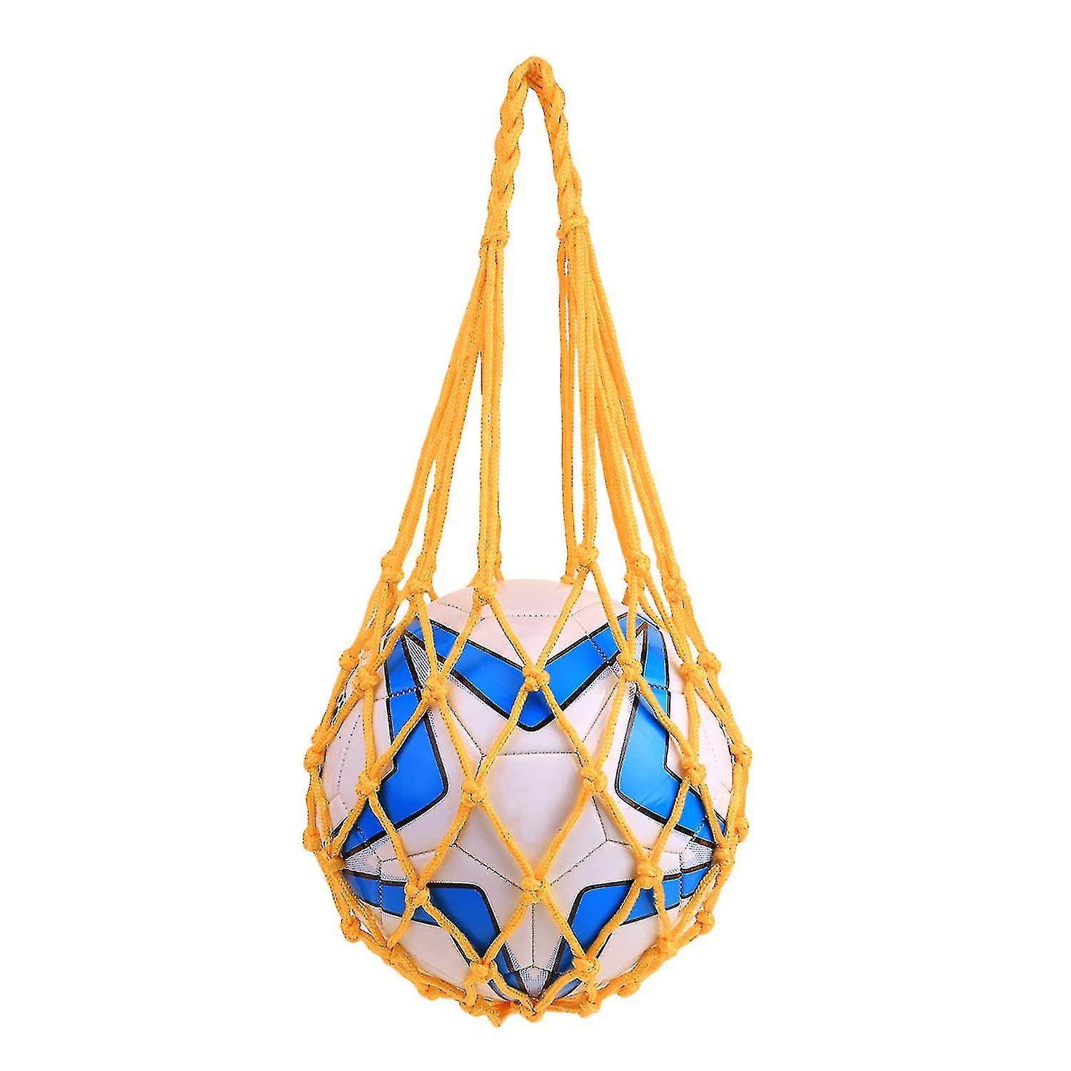Ballnetztasche Mit Separaten Fächern Für Fußball, Basketball, Volleyball Und Fußball, Mit Schultergurt – Gelb