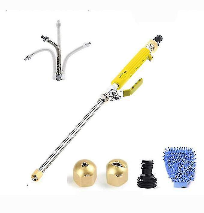 Set Mit 6 Hochdruck-wasserpistolen Für Haus, Garten Und Autowäsche (gelb)