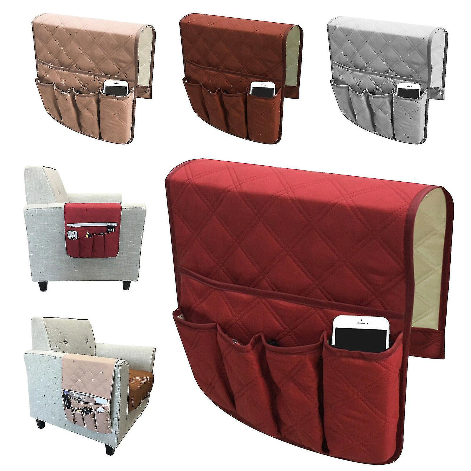 Armlehnen-organizer Mit Fernbedienungshalter Und 5 Fächern Für Sofa Und Sessel, Grau
