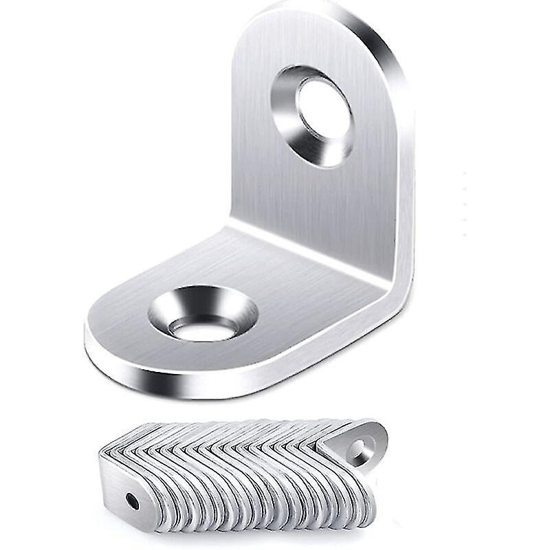 Set Mit 20 X 20 Mm Winkelverbindern, 90°-eckverbindern Aus Edelstahl, L-förmigen Verbindern (silverfonepro)