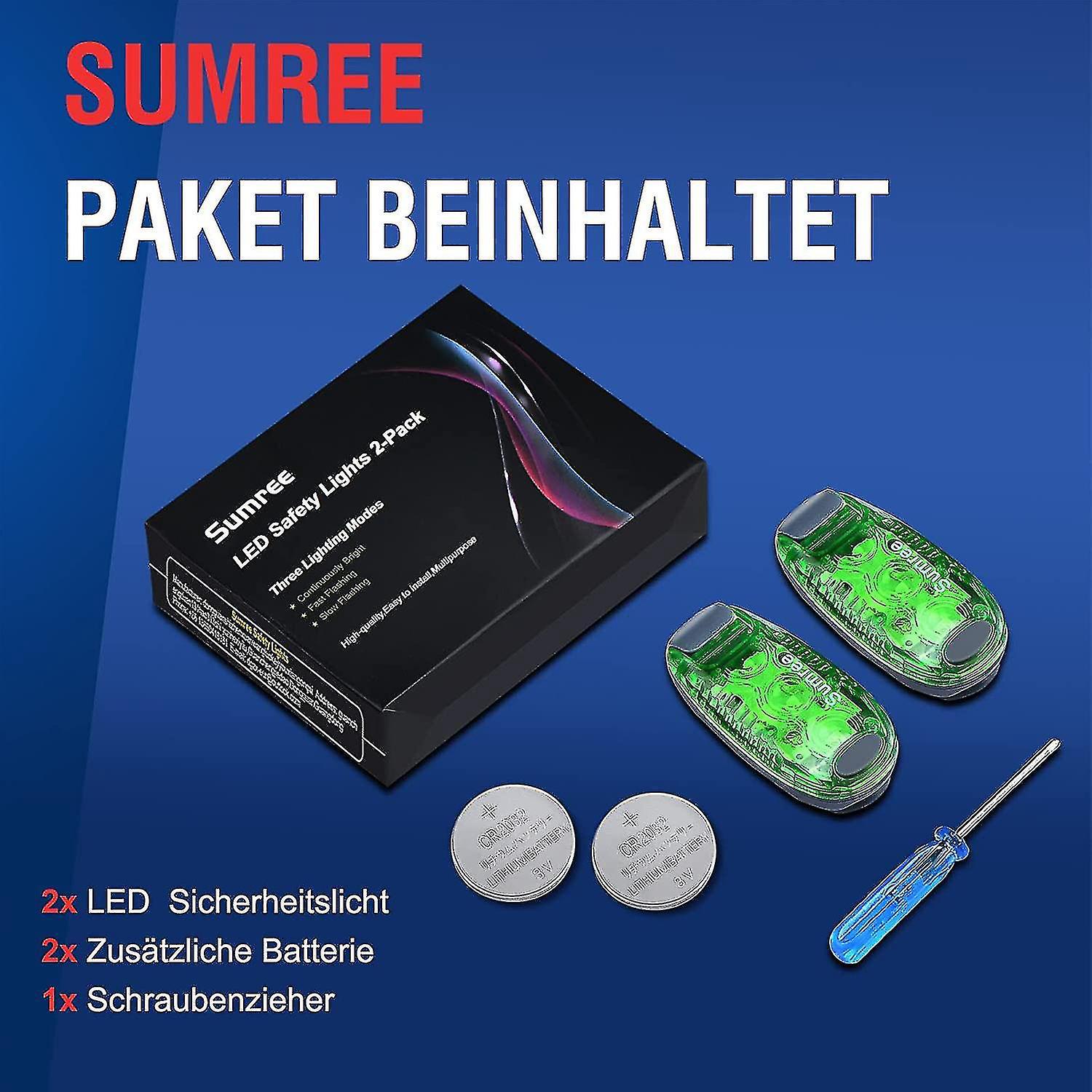 Set Mit 2 Blinkenden Led-leuchten, Sicherheitsbeleuchtung Für Schulranzen, Fahrräder, Joggen, Nachtarbeit (grün).
