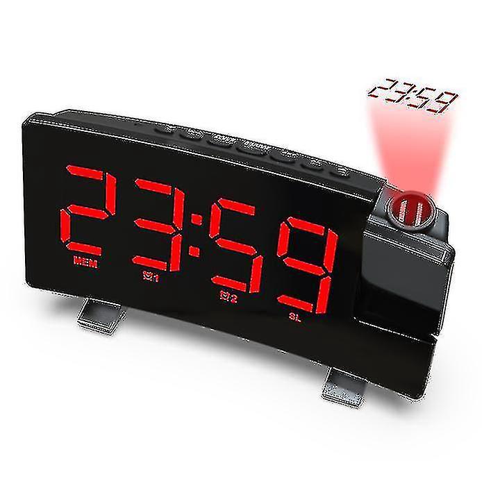 Projektionswecker, Digitaler Wecker Mit Doppeltem Akustischem Alarm, Roter Digitaler Wecker