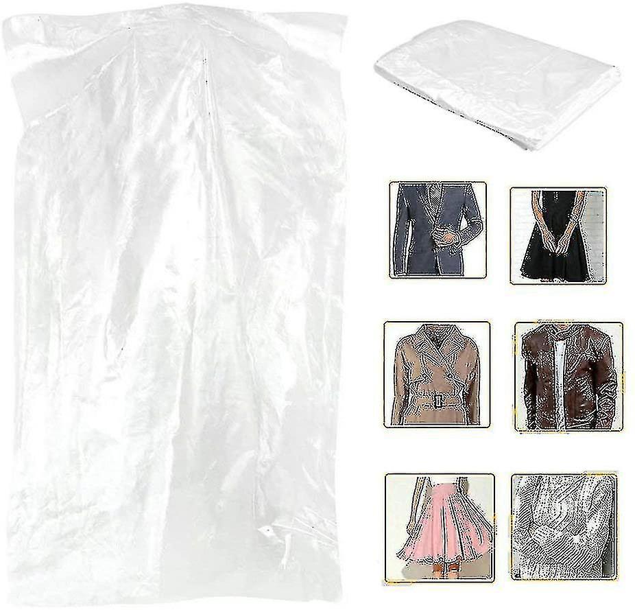 Packung Mit 50 Transparenten, Staubdichten Kleidersäcken Zum Aufhängen Von Anzügen, Kleidern Und Jacken. Ideal Für Die Chemische Reinigung, Die Aufbewahrung Zu Hause, Auf Reisen Und Allgemein Zur Aufb