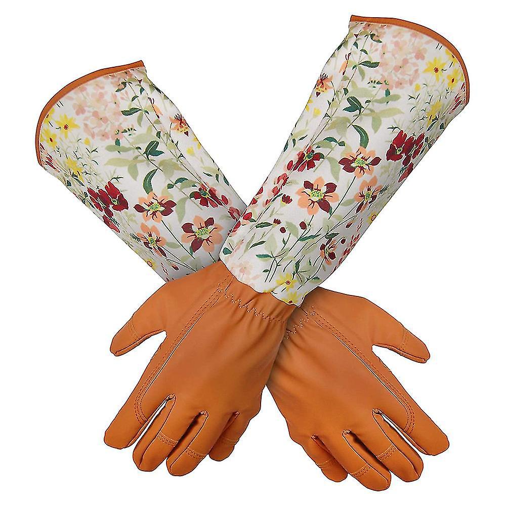 Dornenresistente Gartenhandschuhe Aus Leder, Damen-arbeitshandschuhe, Sonnenblumenmuster
