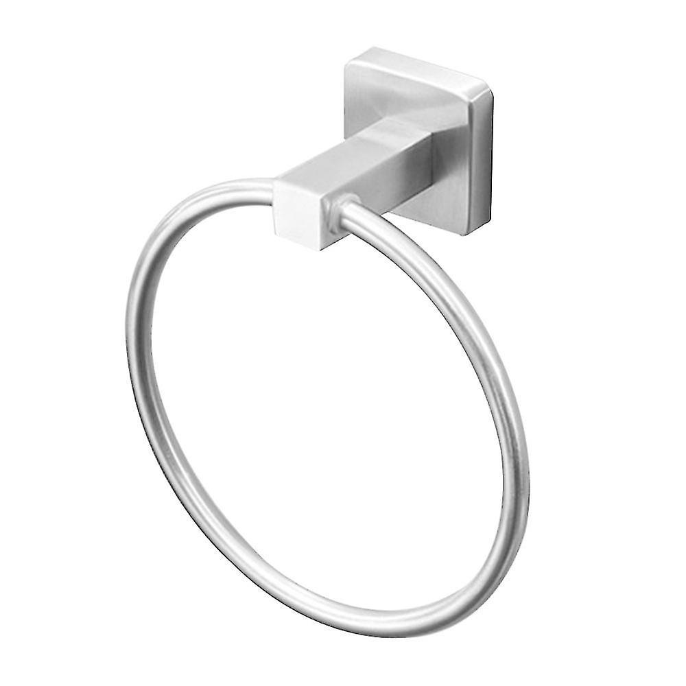 Handtuchring Fürs Badezimmer (1 Stück), Runder Handtuchhalter Für Küche Und Bad – Quadratischer Sockel – Silber