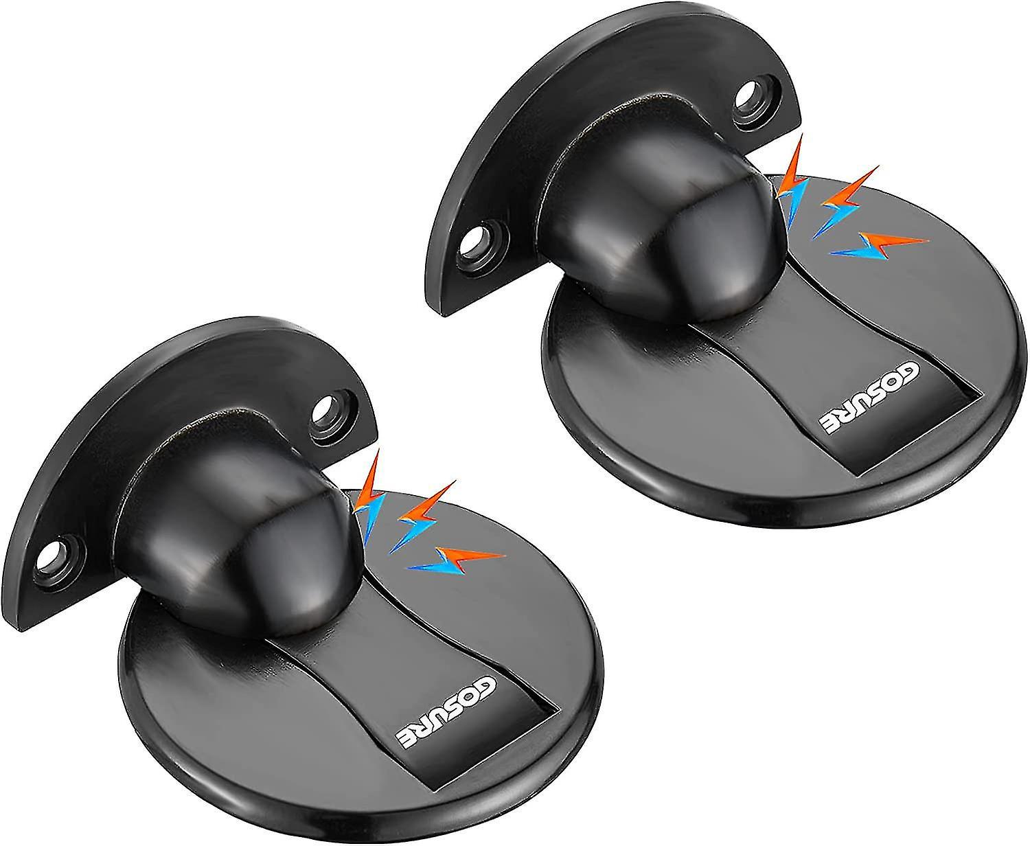 Magnetischer Türstopper Zur Bodenmontage - Unsichtbarer Magnetischer Türstopper, Wandmontierter Magnetischer Türstopper Zum Offenhalten Der Tür (2er-packung - Schwarz)