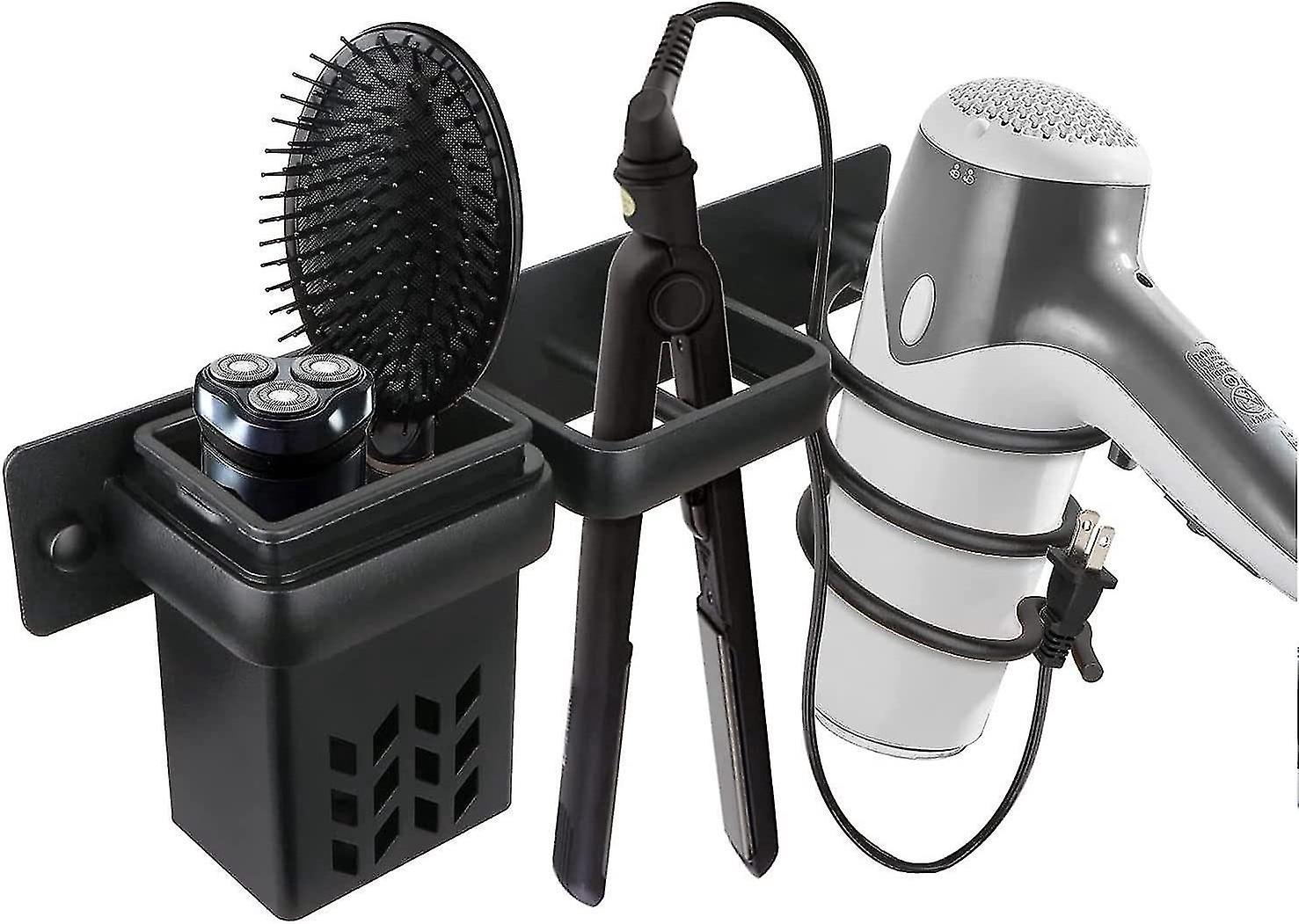 Wandmontierter Haartrocknerhalter, Ablage, Haken Für Haartrockner Und Haarstyling-zubehör.