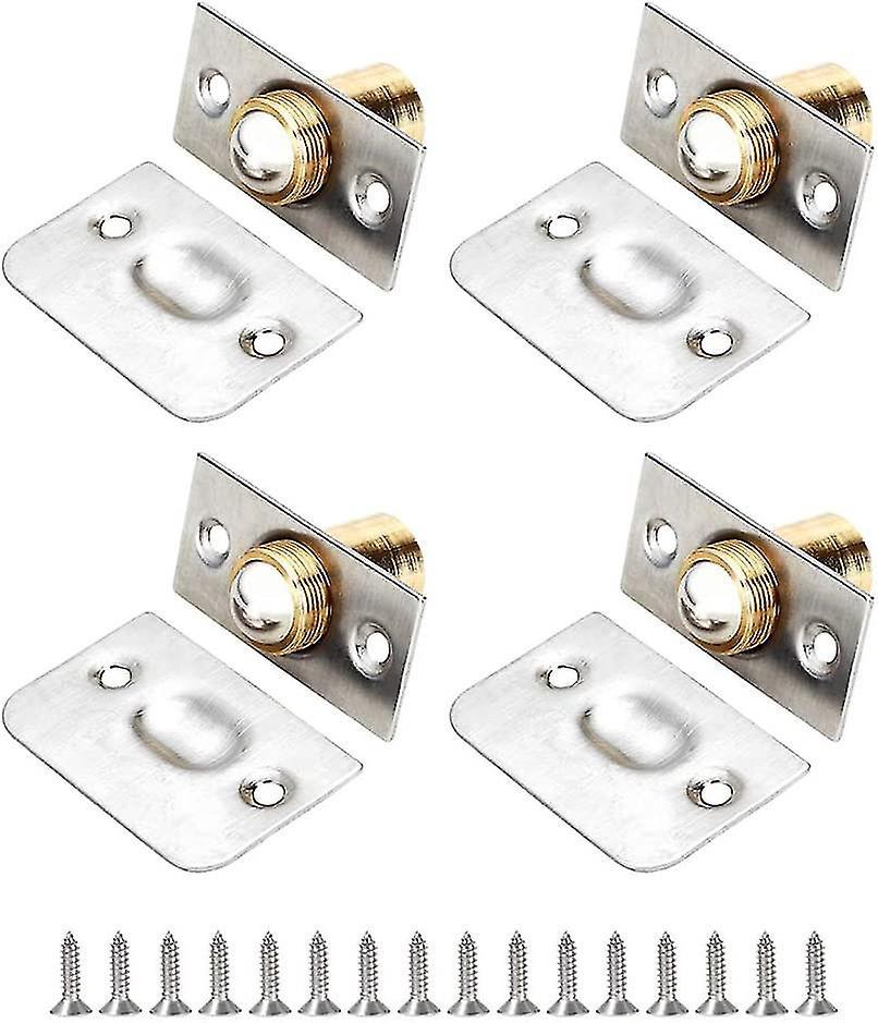 Set Mit 4 Verstellbaren Türverschlüssen Aus Edelstahlkugeln Für Möbel, Schränke, Küchen Und Speisekammern.