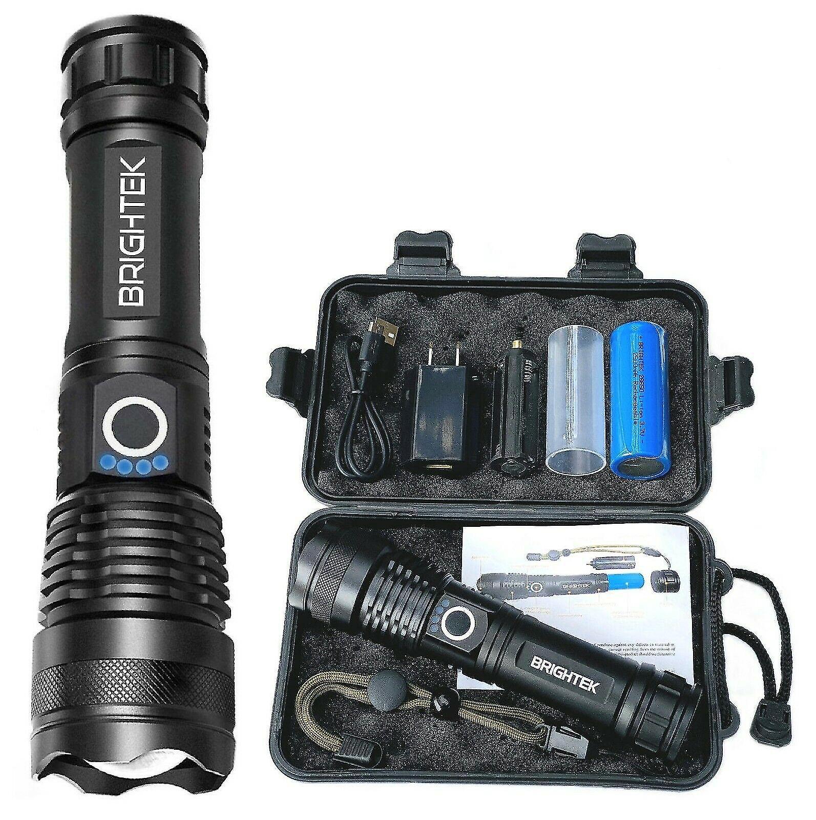 Ultrahelle Taktische Led-taschenlampe Mit 90.000 Lm Und Wiederaufladbarem Zoom