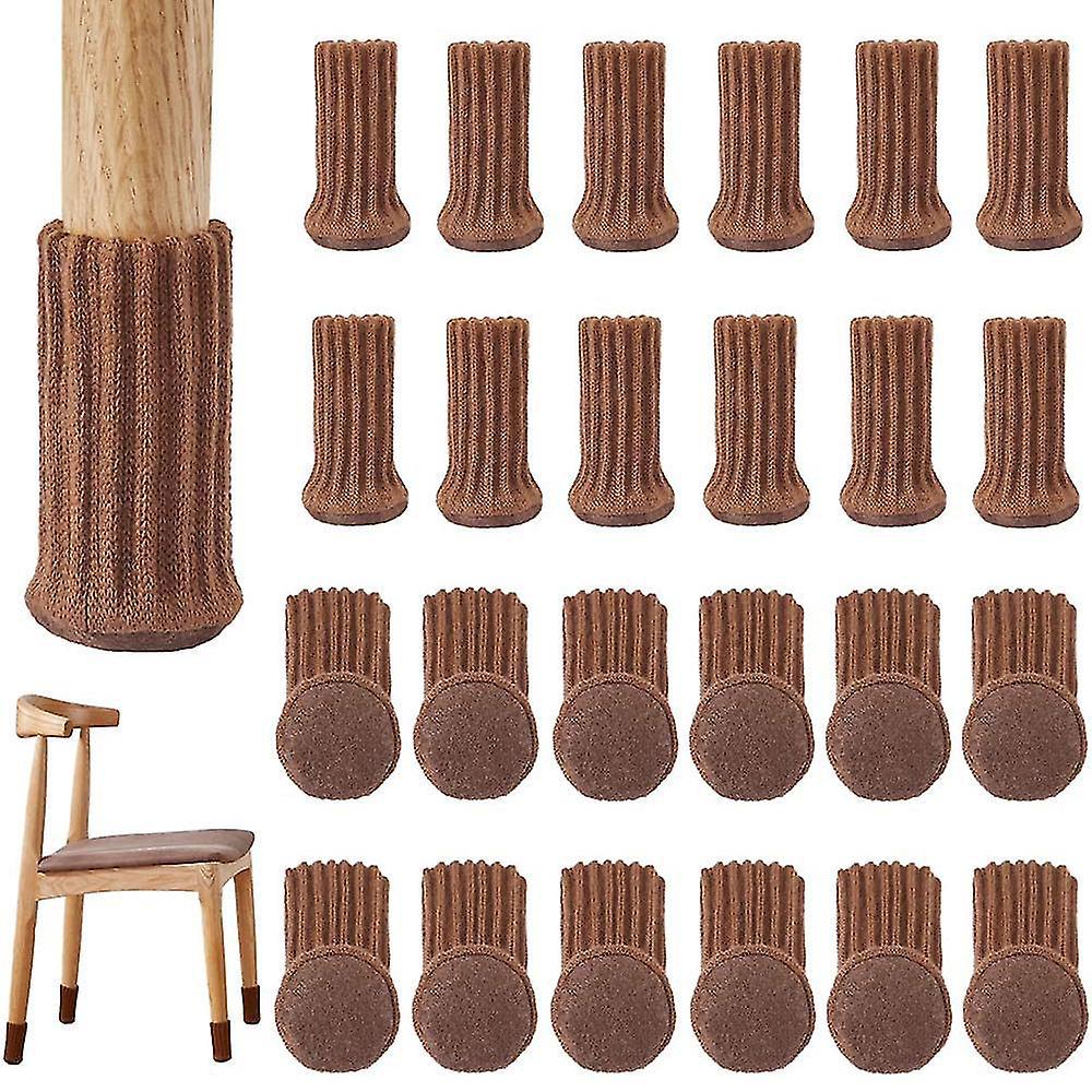 Packung Mit 24 Rutschfesten Und Elastischen Stuhlbeinsocken, Gestrickten Pads Für Möbelbeine Mit Einem Umfang Von 7,6 Bis 12,7 Cm.