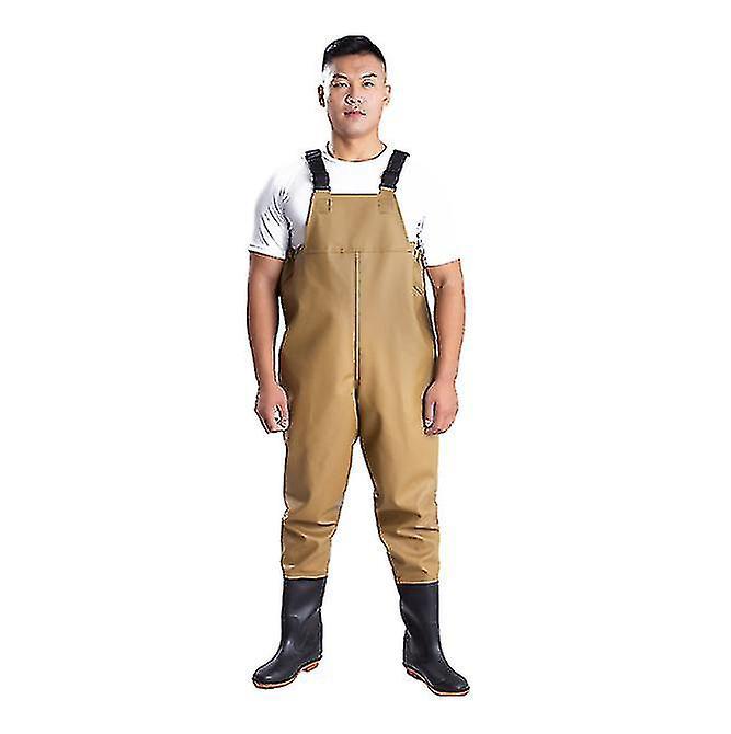 Neue Angel-wathose Mit Wasserdichten Stiefeln Und Leichter Hose Für Damen Und Herren – Größe 43 – Gelb