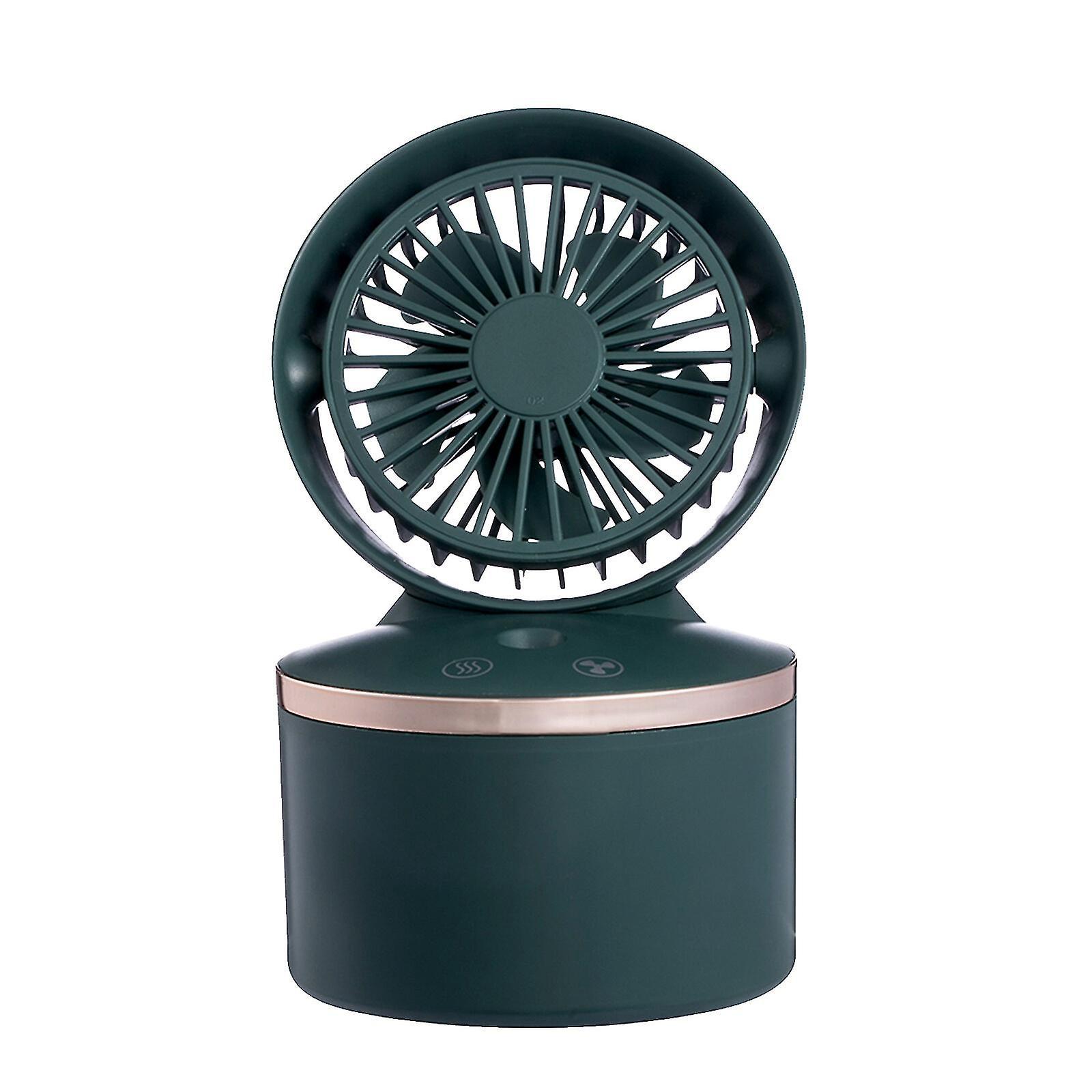 Tragbarer Tischventilator Mit Sprühnebel, 280-ml-wassertank Und Usb-anschluss. Drei Geschwindigkeitsstufen Und Zwei Sprühmodi. Ideal Für Zuhause, Büro Oder Jeden Anderen Raum. Farbe: Grün.