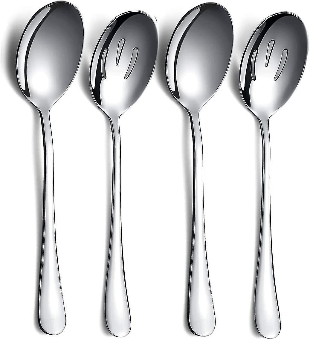 Set Mit 4 Servierlöffeln, Bestehend Aus 2 Servierlöffeln Und 2 Abtropflöffeln.