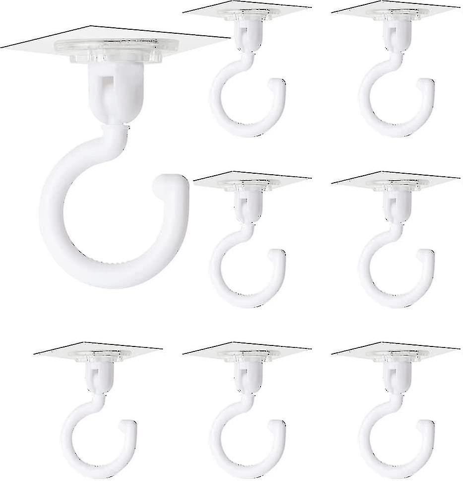 Packung Mit 12 Transparenten, Um 360° Drehbaren Klebehaken – Wand- Und Deckenmontage Ohne Bohren – Stark Haftend