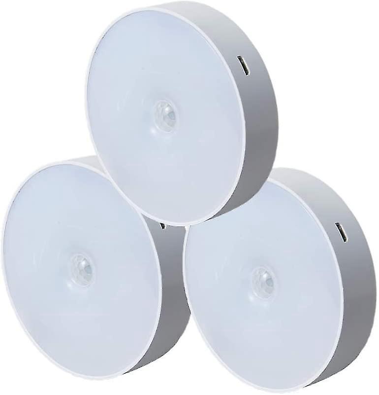 Set Aus 3 Kabellosen Led-nachtlichtern Mit Anwesenheitserkennung, Wiederaufladbar Über Usb.