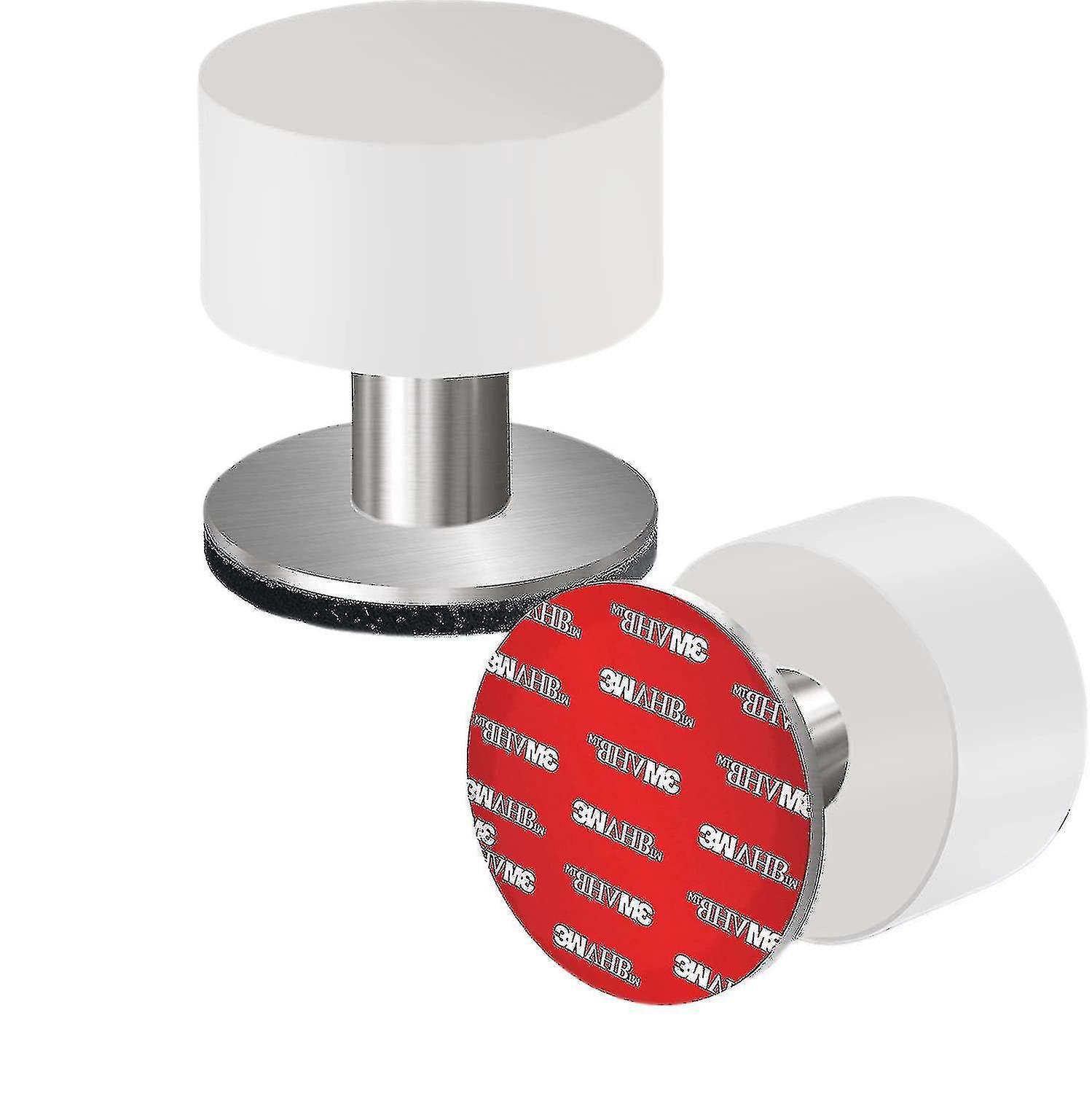 Weißer, Selbstklebender Türstopper Aus Edelstahl Mit Geräuschdämpfer (2er-set) A40 Mm