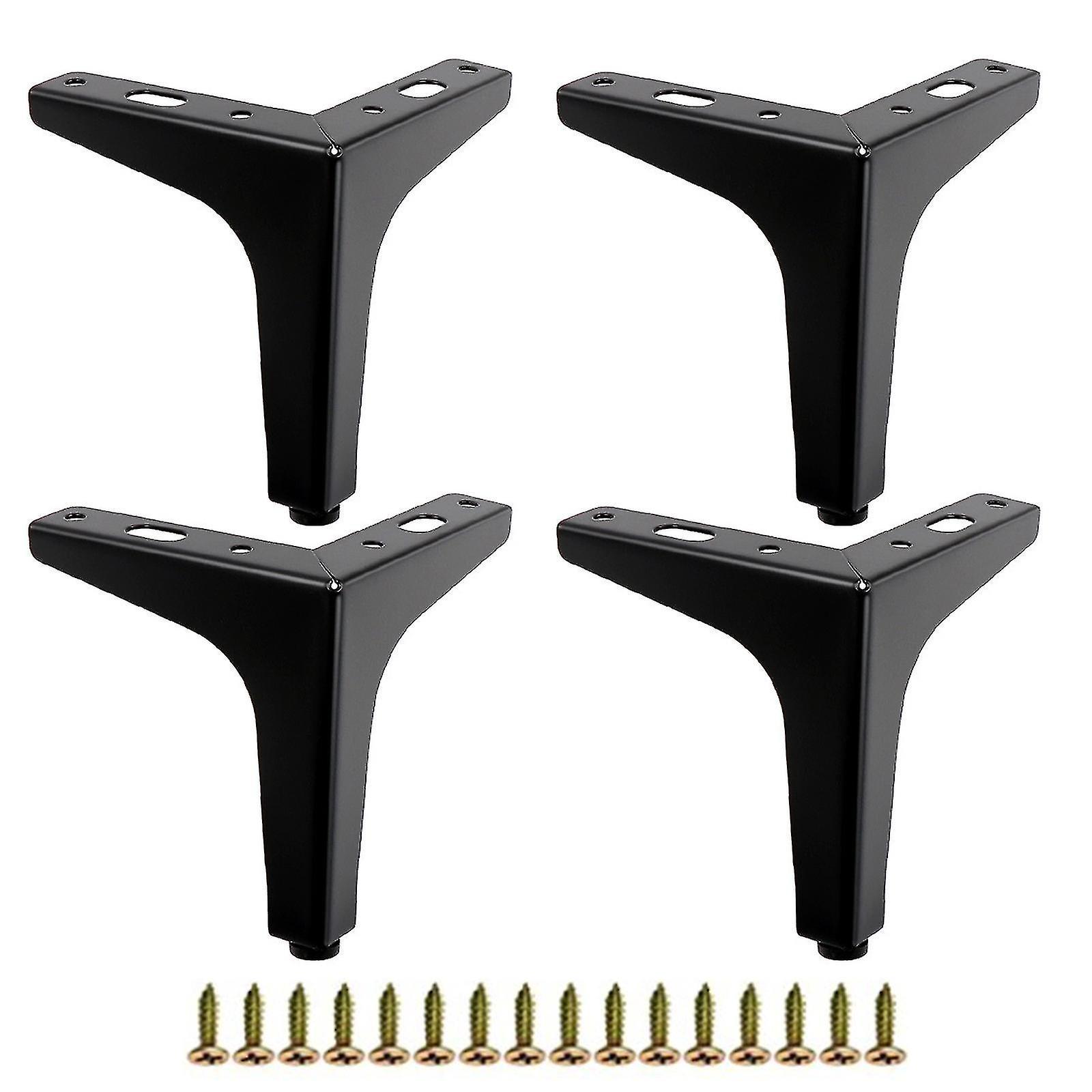 Set Mit 4 Tisch-, Sofa- Und Bettbeinen Aus Eisen, Ersatzbeine, Gold/schwarz, 10 Cm, Schwarz