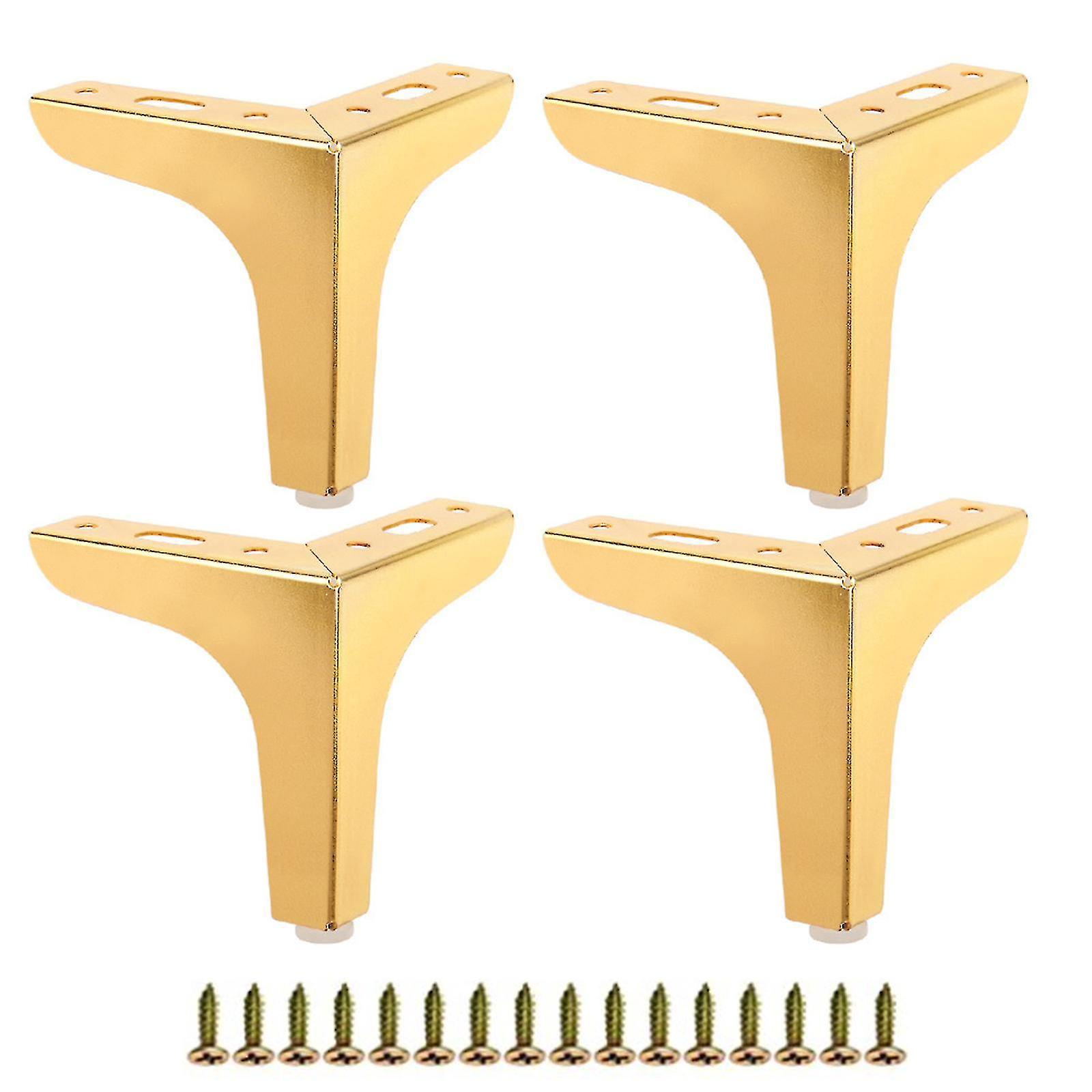 Set Mit 4 Tisch-, Sofa- Und Bettbeinen Aus Eisen, Ersatzbeine, Gold/schwarz, 13 Cm, Goldfarben