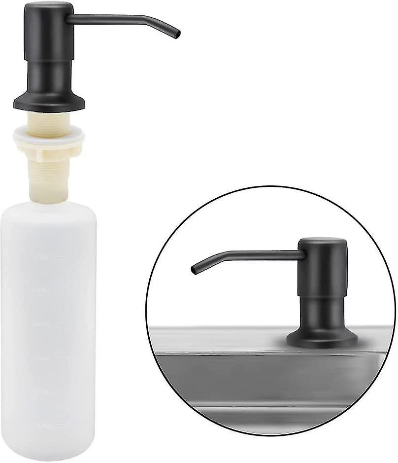 Seifenspender Für Die Küchenspüle, 350 Ml, Edelstahl, Nachfüllbar, Mit 360° Drehbarer Pumpe (matt Schwarz).