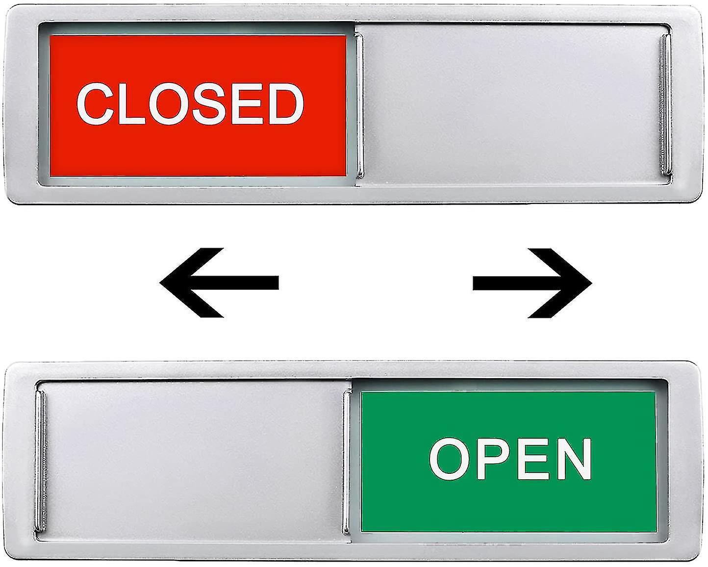Offen/geschlossen-schild, Sichtschutzschild Für Schiebetür, Silberne Anzeige