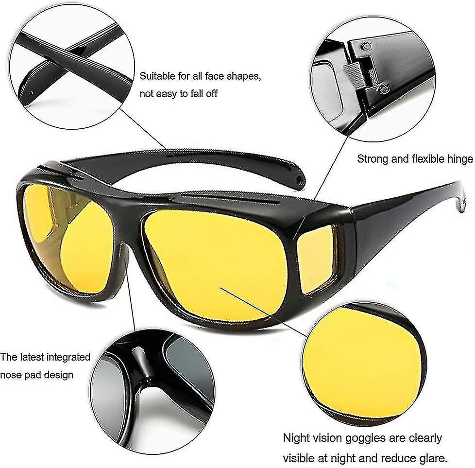 Uv400-nachtsichtbrille, Kompatibel Mit Korrektionsbrillen Mit Rundumschutz