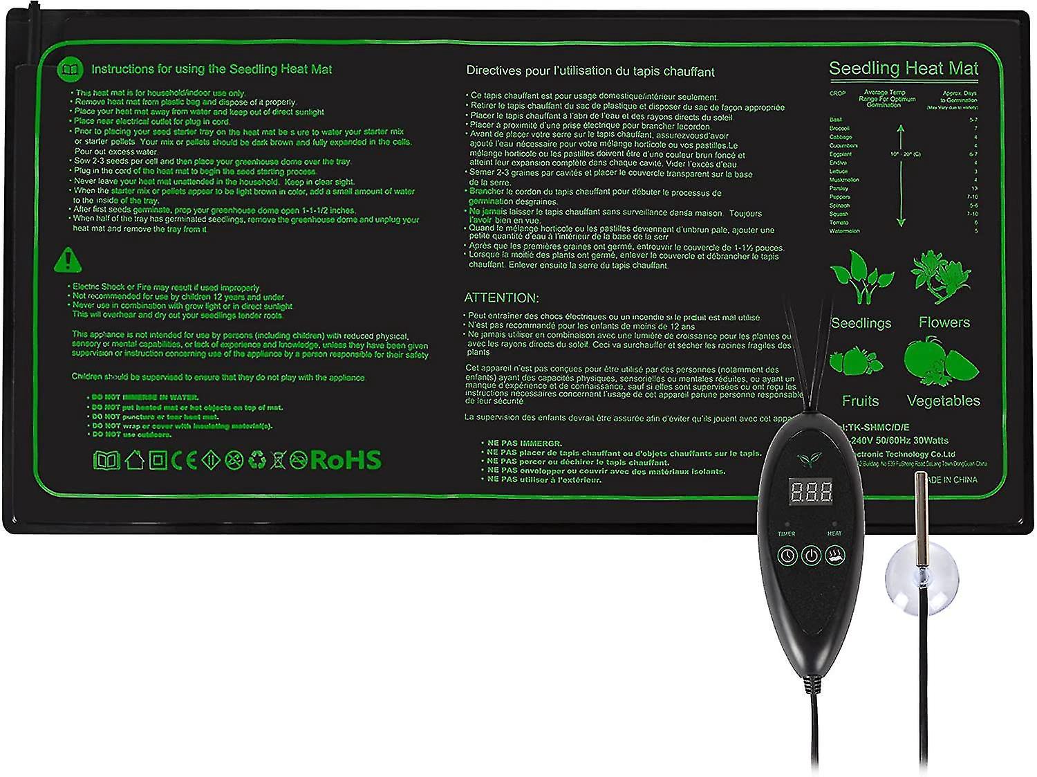 Verstellbare Heizmatte Mit Thermostat, Wasserdicht, Für Hydroponische Gewächshäuser, Zur Beschleunigung Der Keimung Von Samen Und Reptilien.