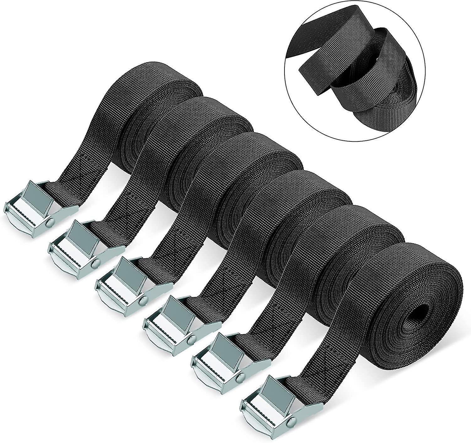 Zurrgurte, Set Mit 6 Robusten Spanngurten, Verstellbare Ratschengurte Zum Verladen, Geeignet Für Motorräder, Lkws, Anhänger Und Gepäck.