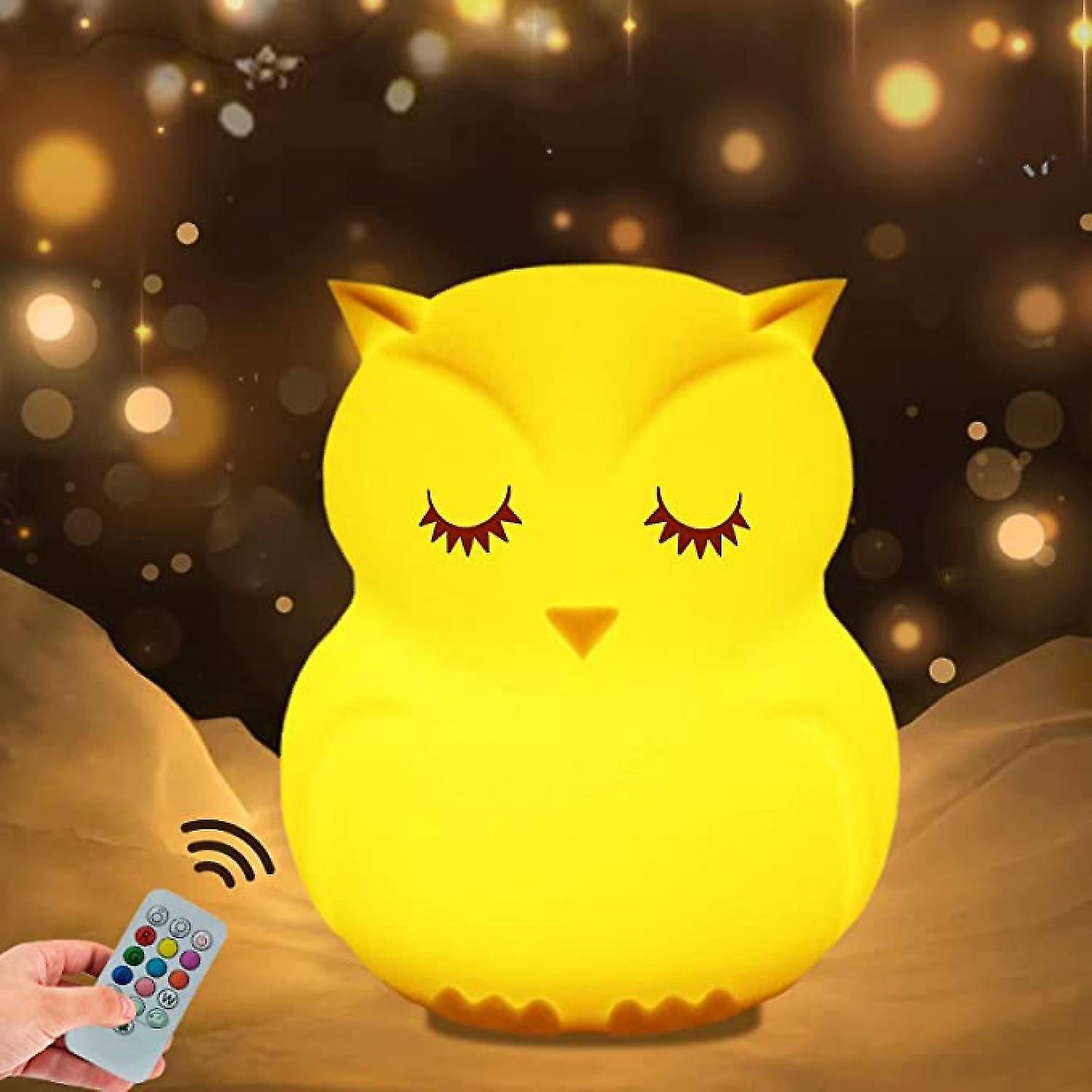 Justup Nachtlicht, Niedliches Baby-nachtlicht, Wiederaufladbares Silikon-led-nachtlicht, Tier-nachttischlampe, Tragbare Lampe Fürs Kinderzimmer, Mittelgroße Eule