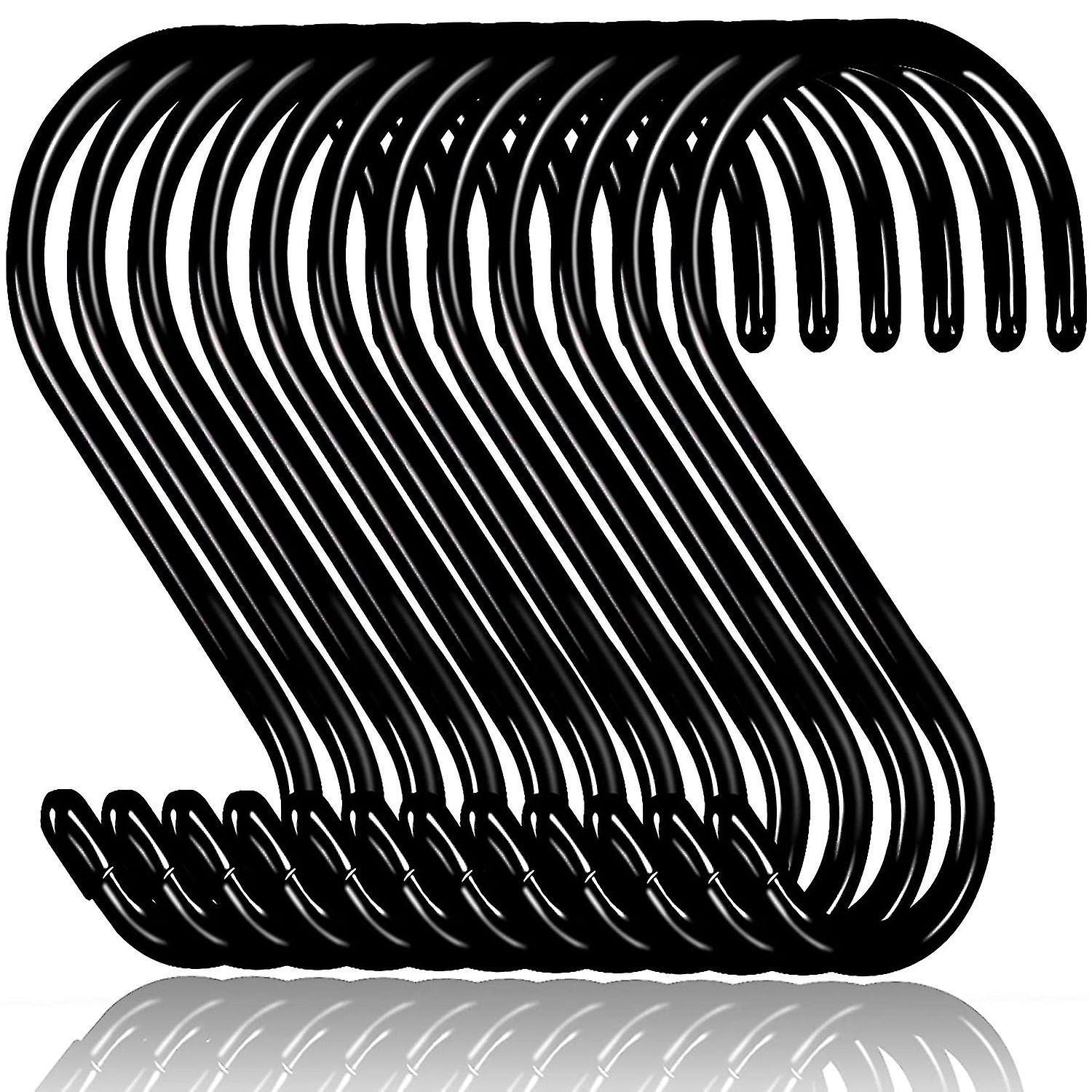 Set Mit 12 Robusten 15 Cm (6 Zoll) S-haken Zum Aufhängen Von Gegenständen, Mit Rutschfester Gummibeschichtung Und Stahlstange.