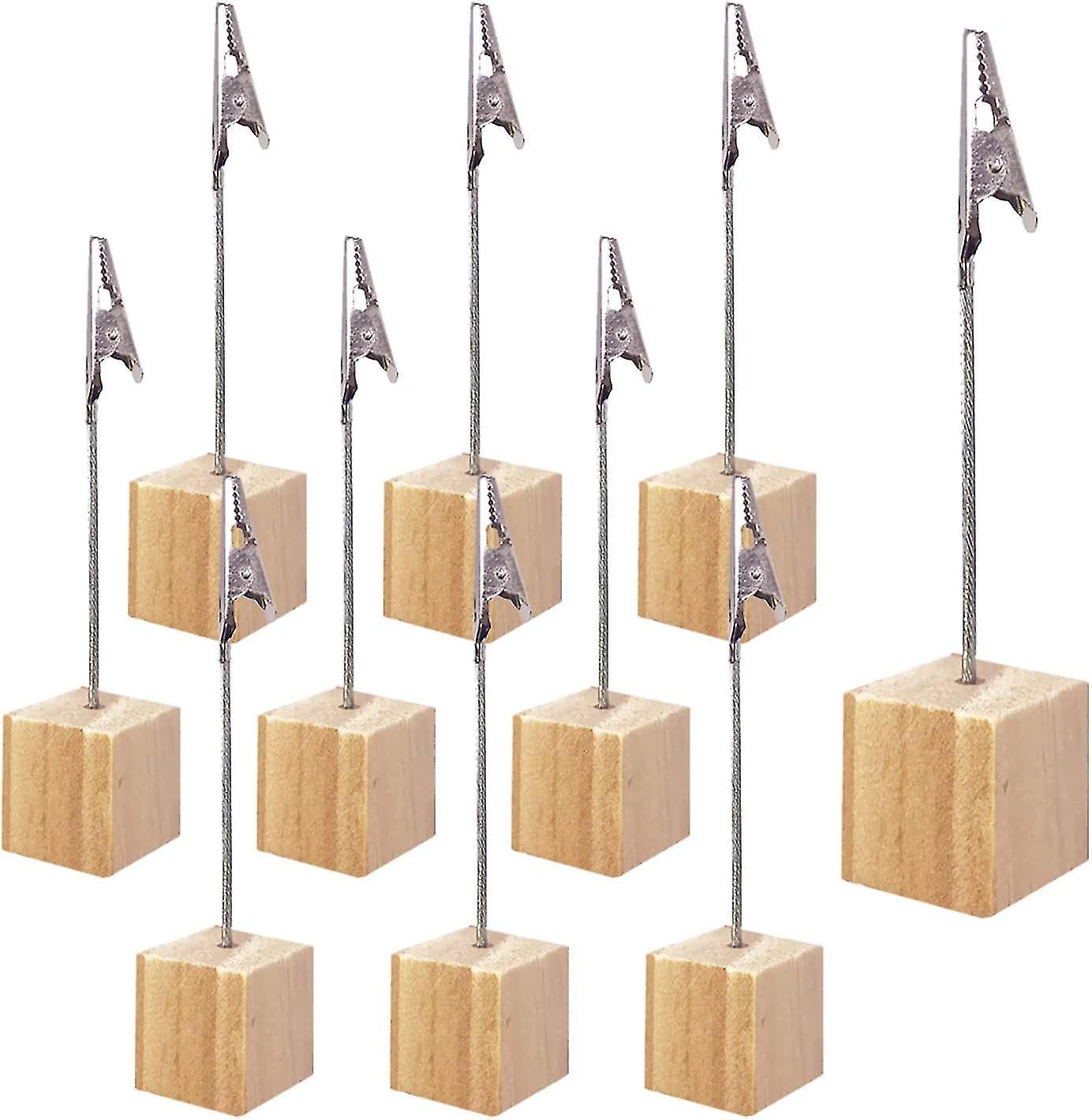 Tischnummernhalter, Krokodilklemmen, Tischnummerndisplays, Lebensmitteletiketten, Etiketten Für Hochzeitsbuffets, Hölzerne Partydekorationsständer (10 Stück)