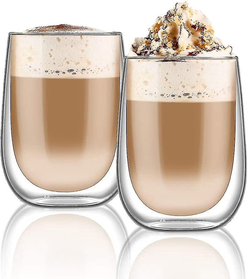 Set Mit 2 Doppelwandigen Kaffeetassen Für Cappuccino, Latte Macchiato