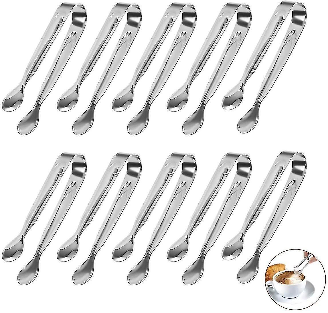 Set Mit 10 Edelstahl-zuckerzangen, Eiszangen Für Süßigkeiten, Salate Und Spaghetti, Ideal Für Hochzeiten Und Partys.