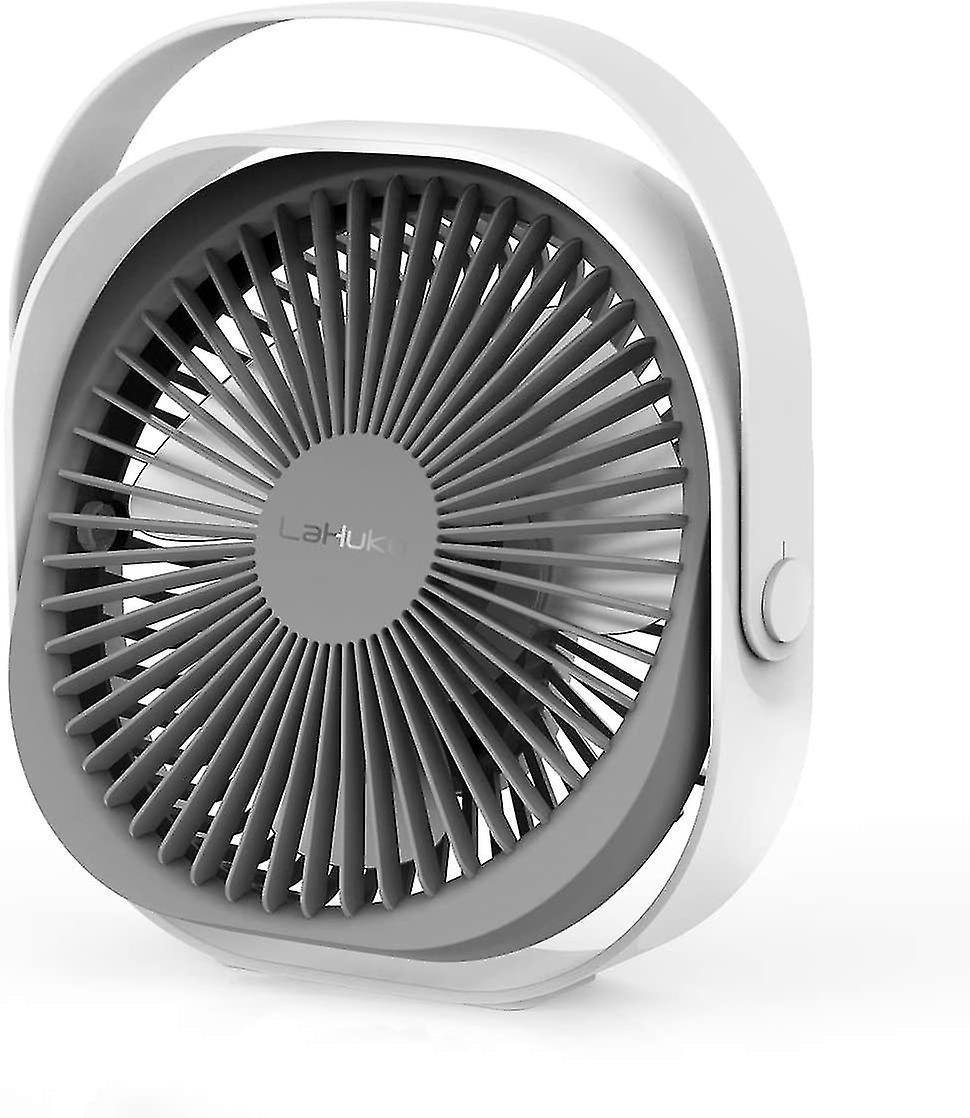 Usb-ventilator, Tischventilator, Wiederaufladbarer Ventilator, Leiser Und Tragbarer Persönlicher Ventilator, 360°-drehung, 3 Modi, Mit Griff, Ideal Für Büro, Schlafzimmer Und Reisen.