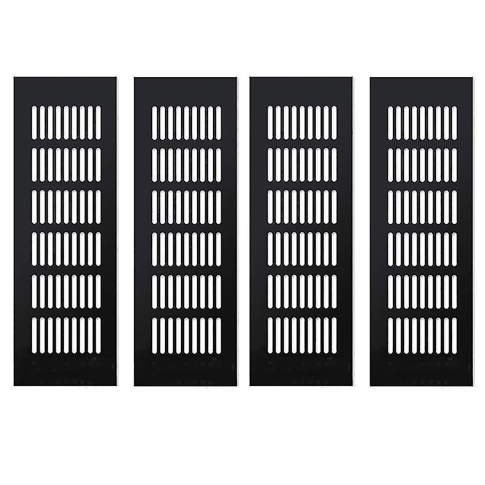Lüftungsgitter, Schrank- Und Kühlschranklüftungsöffnungen, Lamellenwandgitter, Schwarz, 80 X 250 Mm