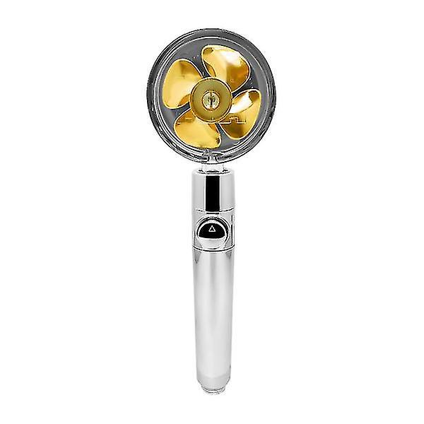 Turbogeladener Handbrausekopf, Propeller-duschkopf, Hoher Druck, Wassersparend, Gold