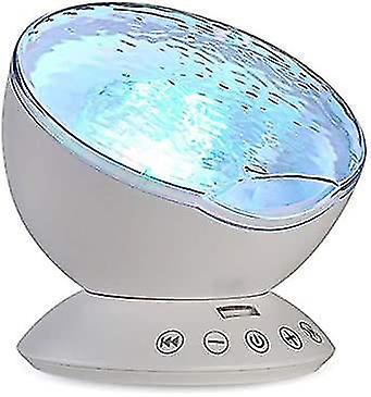 Led-ozeanwellenprojektor Mit Nachtlicht, Fernbedienung, Integriertem Musikplayer, Lautsprecher Und 7 Farbmodi Fürs Kinderzimmer (farbe: Weiß) – 1 Stück