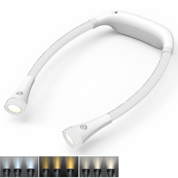 Led-nackenleselampe, 3 Farben, 6 Helligkeitsstufen, Flexibler Arm