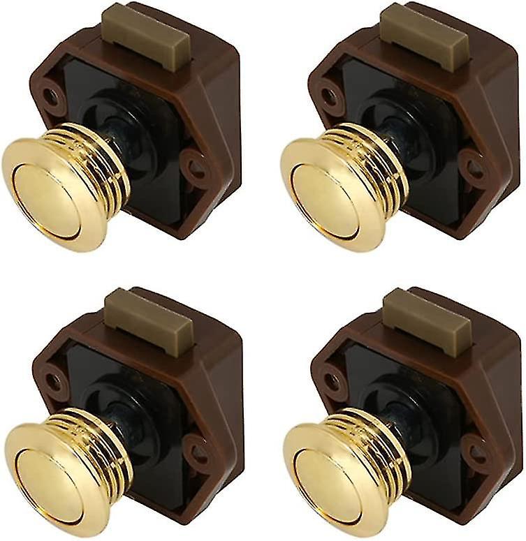 Set Mit 4 Druckknopfriegeln, Mini-schlüssellose Schlösser Für Schubladen Und Schranktüren (gold)